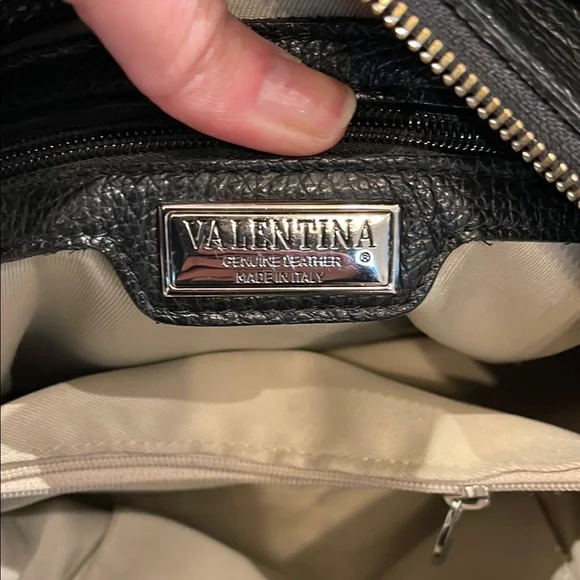 Valentina Black & Brown Leather Satchel with Crossbody - Picture 9 of 9